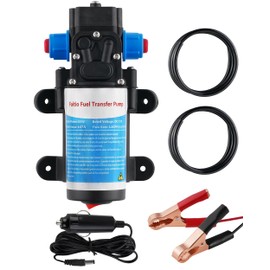 12V Gasoline Transfer Pump Set, Electric Fuel Pump and Hose, Moves Up to 85 Gallons Of Gas or Diesel Per Hour, Gas Safe Pumps for 5 Gal Can, Fast Fuel Drain and Transfer