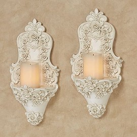 Touch of Class Victoria Rose Wall Sconce Pair | Victorian Style Decor | Traditional Pair of Sconces for Bedroom, Living Room, Bathroom, Hallway, Entryway | Decorative Candleholders