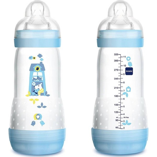 MAM EASY START AΝΤΙ-COLIC BOTTLE 4m+ 320ML BLUE 1s