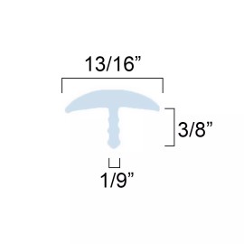 Brickyard Automotive 13/16" WHITE T Molding Flexible Gap Vinyl Edge Trim Older Windows RV Boat