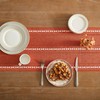 YZJZEDS Hemstitched Farmhouse Fall Table Runner, Orange 13x48 Inch, Cotton