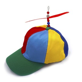 Kuzhi Multi-Color Propeller Hat - Baseball Style (Adult, Green Brim)