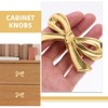 Mikily‘s Brass Bow Shape Cabinet Knobs, Gold Drawer Pulls, Decorative