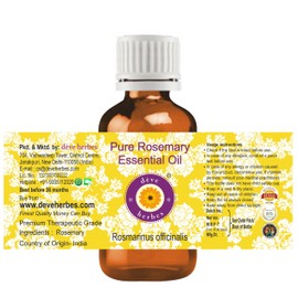 Deve Herbes Rosemary Essential Oil (Rosmarinus officinalis) for Healthy Hair Pure | Non-Sticky | Non-greasy | Lightweight | Men & Women | All Skin Types | Steam Distilled 15ml X 2(1oz)
