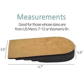 Adjustable Leg Length Discrepancy Heel Lifts Inserts Insoles - Pack of 2 (5 Layer Brown Large)