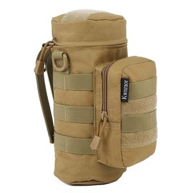 Molle Water Bottle Holder, Tactical Water Bottle Pouches for Backpack with D-Ring Hook (Khaki)