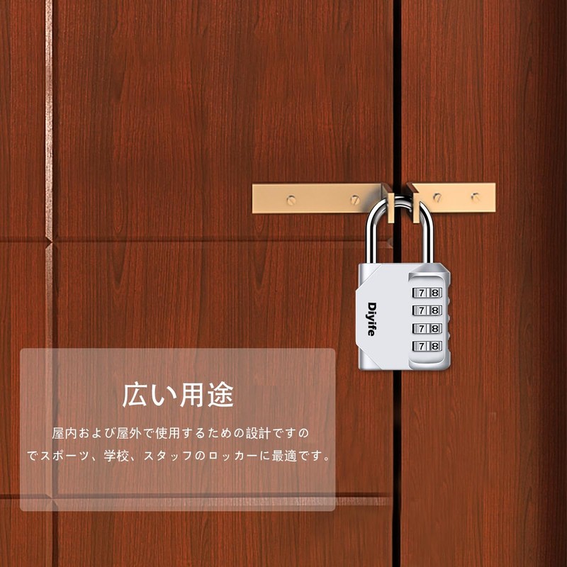 Diyife Padlock, Dial, Key, Combination Lock, 4 Digit Combination Lock,