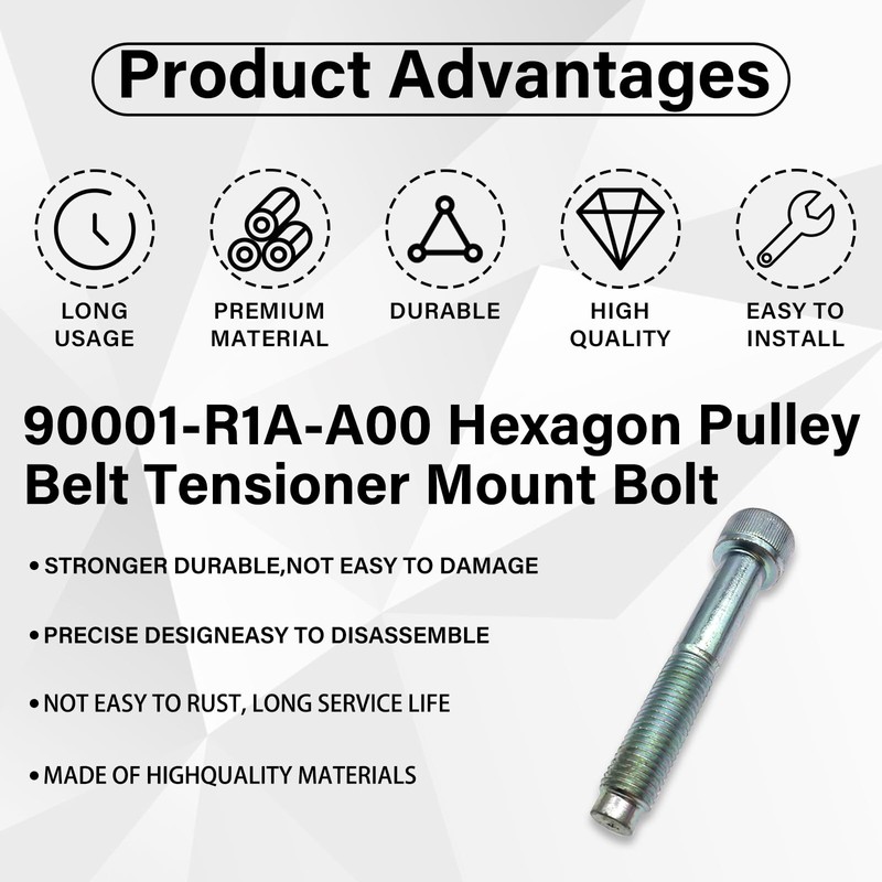 Belt Tensioner Bolt, Compatible with 2006-2022 Honda Civic 1.8L 4Cyl