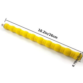 Litewoo Pet Bird Perch Parrot Rough-surfaced Stand Toy Branch Nature Wood Quartz Sand Branches Nail Perch for Small Medium Birds Cockatiel Parakeet Conure Cage Accessories (Yellow, 10.2in)