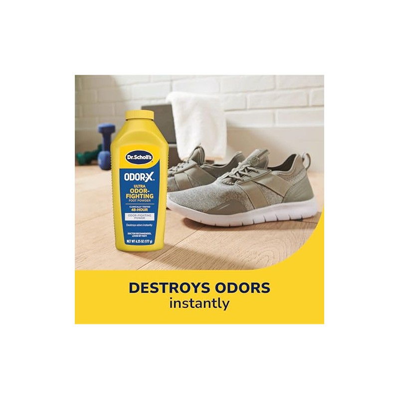 Dr. Scholl's OdorX All Day Deod Powder. 6.25 Ounces, (Pack