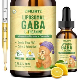Liposomal GABA L-Theanine Children's Drops - Liquid Supplement with Magnesium Chamomile Lemon Balm and Vitamin B6 143024, 2 fl oz (1 pack), 60ml / Liposomal GABA L-테아닌 아동용 드롭 - 마그네슘 카모마일 레몬 밤 및 비타민 B6가 함유된 액체 보충제143024, 2액량 온스(1개입), 60ml