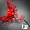 Beyond Masquerade Red Feather Masquerade Mask, Great Gatsby Dress, Red