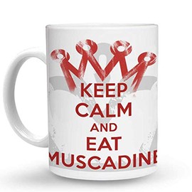 Makoroni - KEEP CALM AND EAT MUSCADINE GRAPES 6 oz Ceramic Espresso Shot Mug/Cup Design#58