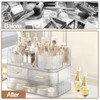 DASITON Makeup Organizer with Drawers and Rotating Makeup Brush Holder,Large