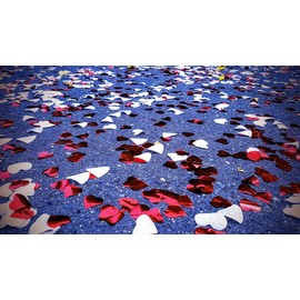 FAMULIA Confetti Heart Confetti Sparkly Red 3.5 oz (100 g) 1.2 inches (3 cm) Table Setting Decoration (Red (Heart-Shaped)