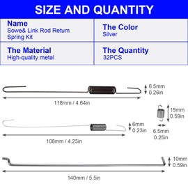 PAGOW 32PCS Throttle Return Spring Linkage Kit, Governor Connecting Rod Speed Control Spring Carburetor Assortment Classification Link Set, for Honda GX140 GX160 GX200 GX210 168F 170F Gasoline Engine