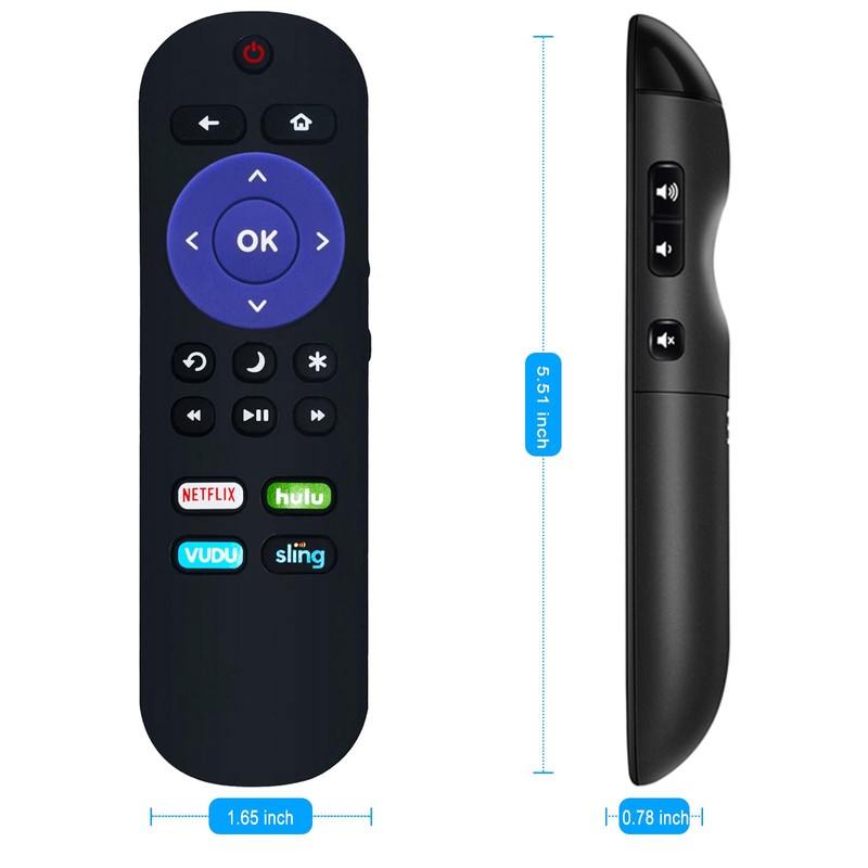 Replacement Remote Control Applicable for Element Roku TV E2AA40R-T E4AA43R-G