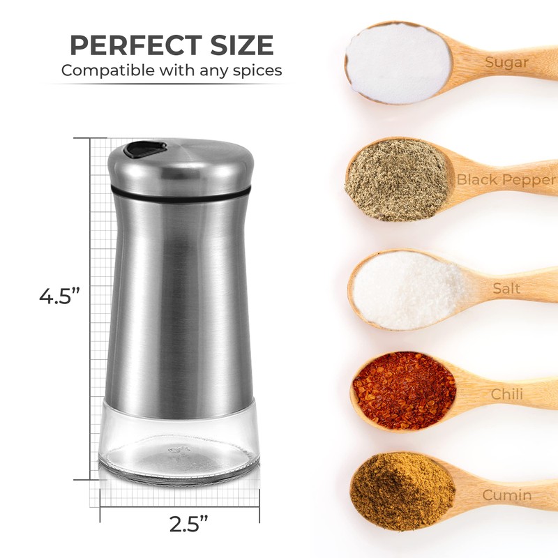 Pepper Shaker or Salt Shaker with Adjustable Pour Holes -