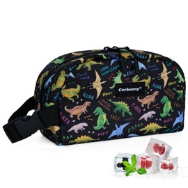 Cerbonny Small Cooler Bag Freezable Lunch Bag for Work School Travel,Small Lunch Bag,Small Insulated Bag for Kids/Adults,Freezer Lunch Bags,Mini Lunch Bag Fit for Yogurt,Suit for 3+(Black Dinosaur)