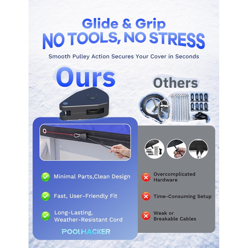 POOLHACKER 16x32 FT Oval Pool Cover – 420D Extra Thick