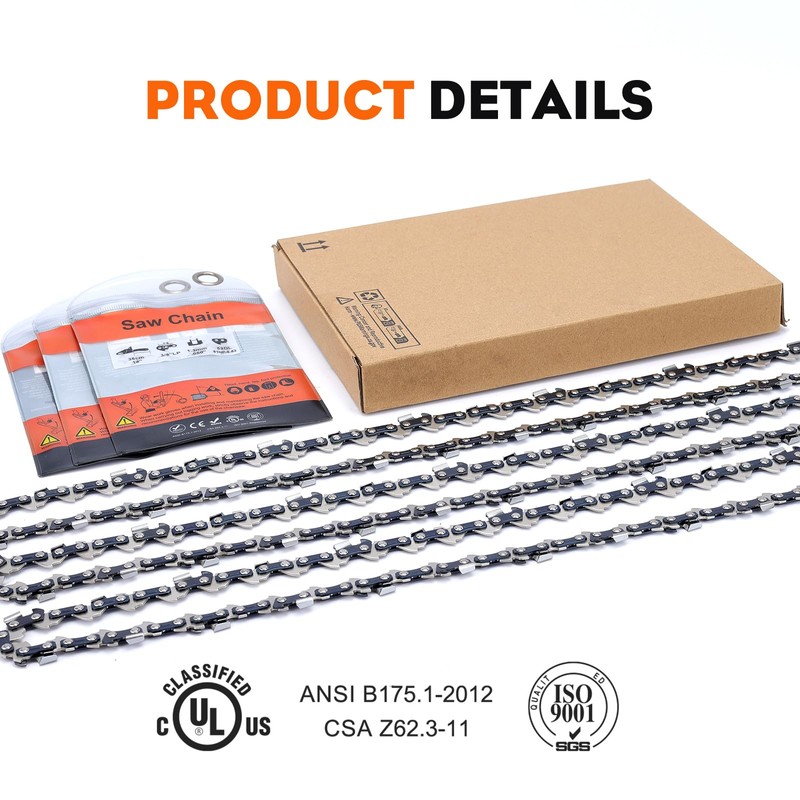 18 Inch Chainsaw Chain 3/8" LP Pitch .050" Gauge 62