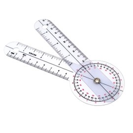 Goniometer Transparent Orthopedic Angle Ruler Plastic Goniometer 360 Degree for Body Measuring Tape Goniometer Protractor Ruler (6 Inch)