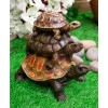 Nautical Marine Reptile 3 Stacked Acrobatic Turtles Tortoises Figurine Feng