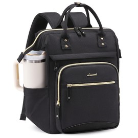 LOVEVOOK Laptop Backpack for Women Work Bag with Large Capacity Cup Side Pocket, 15.6 Inch Waterproof Computer Backpacks Purse, College Bookbag for School, Business, Teacher, Travel