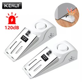 KERUI 2 Pack Security Door Stop Alarm 120DB Hotel Home Portable Security Safety Tools