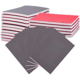 SOFPLATE 20Pcs 180 to 3000 Grit Sanding Sponge Set Polishing Sandpaper Pads 4 x 2.8 Inch Rectangle Foam Hand Wet Dry Brown Grinding Blocks Tools Sheets for Model Drywall Metal Wood Furniture Polishing