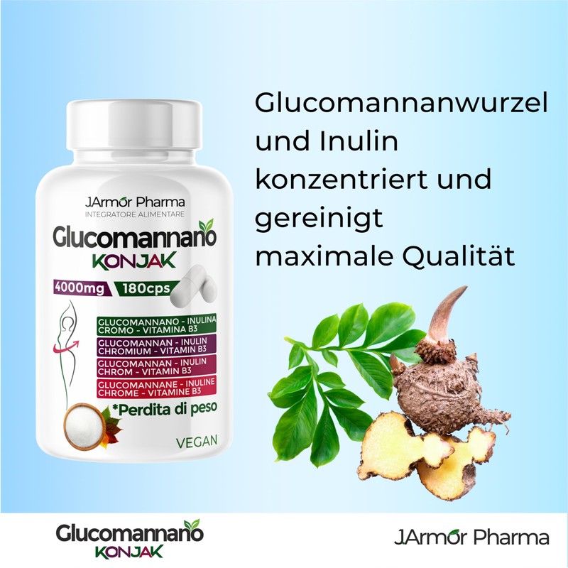 Glucomannan from Konjac Root - 180 Capsules - 4000mg per
