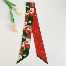 QTMY 4 Pack Christmas Purse Scarf for Bags Silk Head Scarf for Hair Handbag Women Hair Neck Scarves Gifts,58 (5)