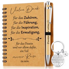 Sinmoe Thank You Gift Set for Colleagues A6 Spiral Pad Thank You for Everything Ballpoint Pen Inspirational Keyring Employee Farewell Gift (Thank You for this)