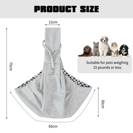 Dog Carry Bag, Dog Carry Bag, Load Capacity 15 Pounds, Wide Shoulder Strap Design, Suitable for Walks, Outdoor Activities and Short Trips (Grey)