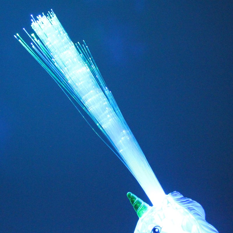 The Glow Company Light Up Flashing Unicorn Fibre Optic Torch