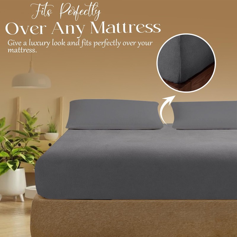 Linens World Egyptian Cotton Fitted Sheets Super King Size Breathable,