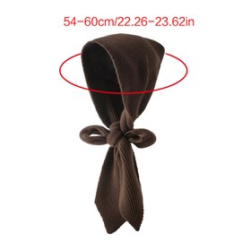 2-in-1 Winter Warm Hat Scarf for Women Cap Solid Color Crochet Hooded Scarf Hat for Skiing Hiking Balaclava