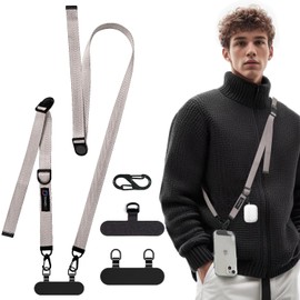 Denaisii Smartphone Shoulder Crossbody Neck Shoulder Strap Mobile Strap Smartphone Strap Long 59.1 inches (150 cm) Width 2 cm Length Adjustable Strap + 1 Tag Patch Included Strap Crossbody Neck