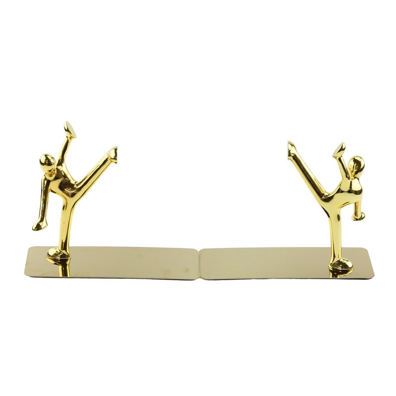 Stainless Steel Kung Fu Man Book Ends Heavy Duty Bookend