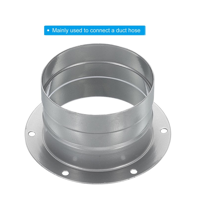 PATIKIL 3 Inch Duct Connector Flange, 2 Pack Metal Straight
