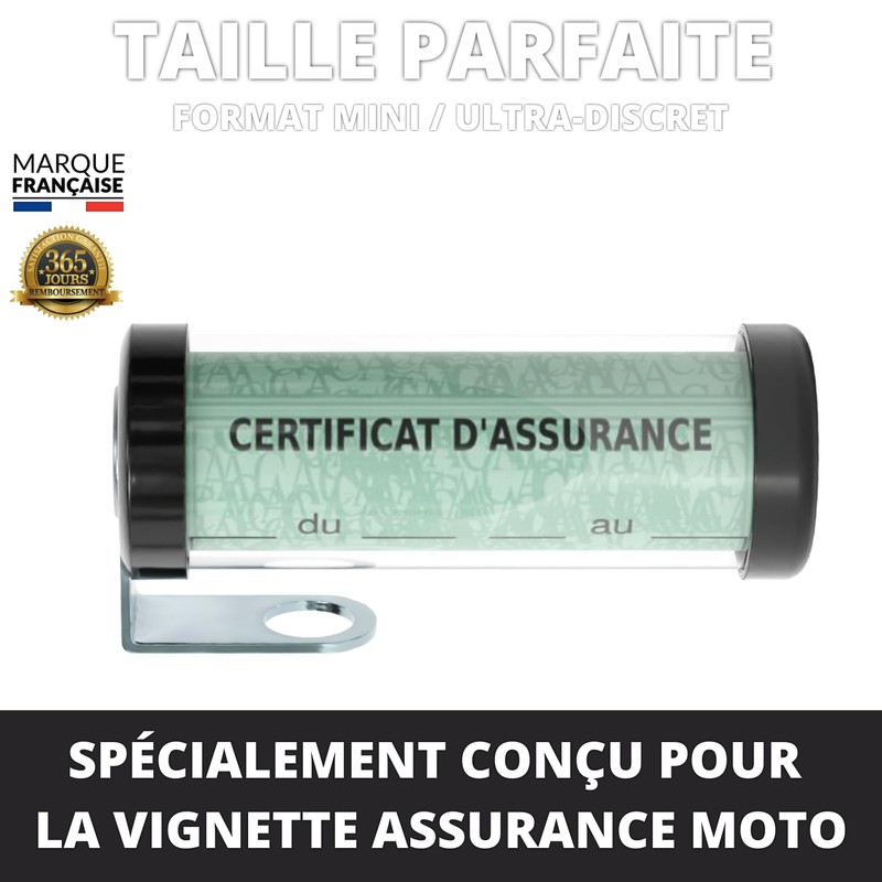 Discreet Motorcycle Vignette Holder 5x2cm (2024) Mini Size Insurance Holder
