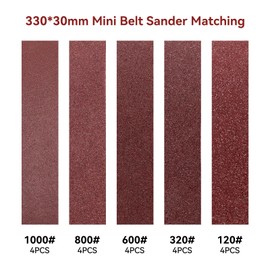 Yofuly Sanding Belts 330 x 30 mm (120/320/600/800/1000 Mesh 4 Strips Each), Sanding Belt Set for Belt Sander Sander, Sander, for Sanding, Filing, Sharpening and Rust Removal (Pack of 20)