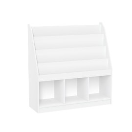 RiverRidge RiverRidge Kids 4 shelves Three Cubbies Bookrack, White (02-251), 11.81"D x 35"W x 36"H