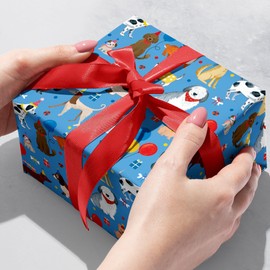Jillson Roberts Birthday Gift Wrap, Party Dogs (8 Rolls 5 feet x 30 inches)