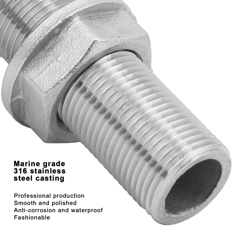 Thru Hull Fitting Connector Stainless Steel MJS022 Outlet Joint for