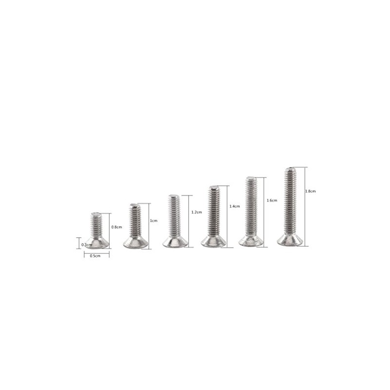 Tornillos de cabeza hexagonal M3 304 acero inoxidable 300 piezas