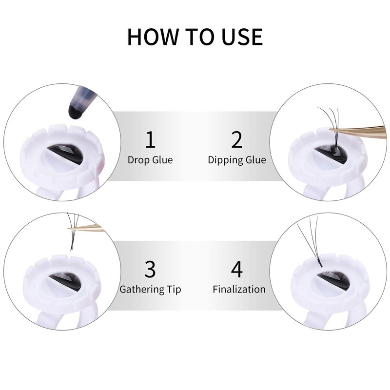 Miuffue Glue Rings for Eyelash Extensions, 150 Pcs Smart Glue
