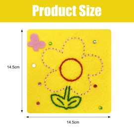 Belligern 5 PCS Kids' Sewing Kits, First Sewing Kit for Girls, Sewing Kit Kids, Sewing Kit with Material Card, Cross Stitch Kits for Kids, Colored Threads and Needles Embroidery Stringing Material