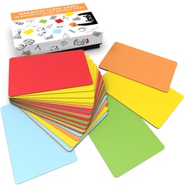 Attractivia Dry Erase Magnetic Labels 3.7 x 2.8 in, Solid Colors, Medium Dry Erase Magnets, 20-Pack, Colored Erasable Write-On Labels, for Office, Education, Home, Whiteboard