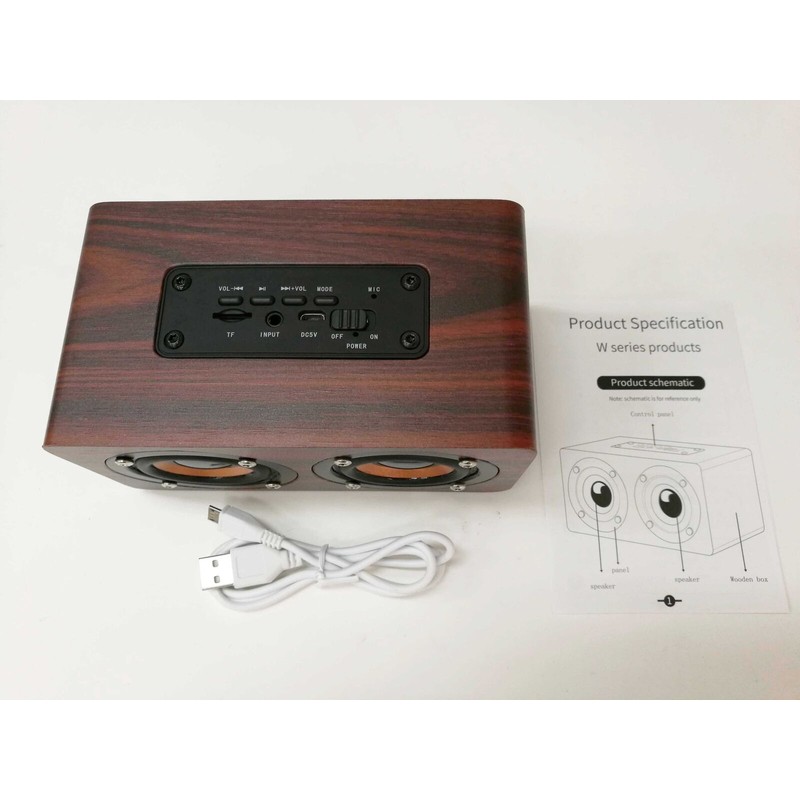 3.5 mm Jack 10W Bluetooth Speaker Super Bass Loud Wood